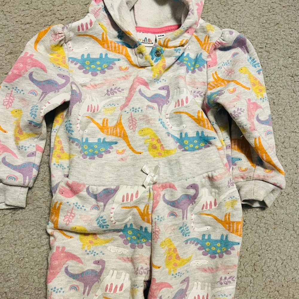Kids Headquarters Multicolor Dinosaur 2 Piece Sweatshirt and Pants Set